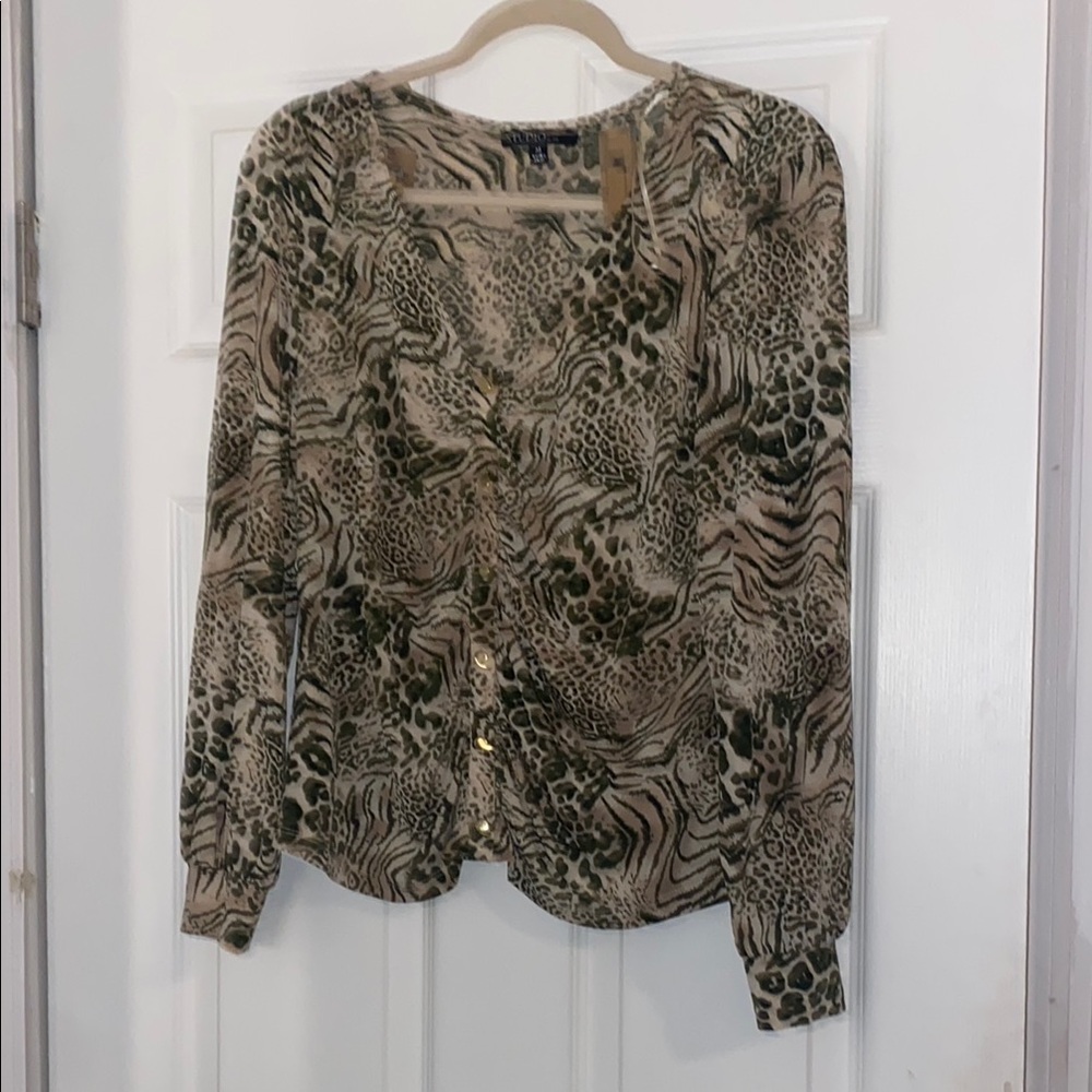Studio by JPR Animal Print Button-Up Blouse